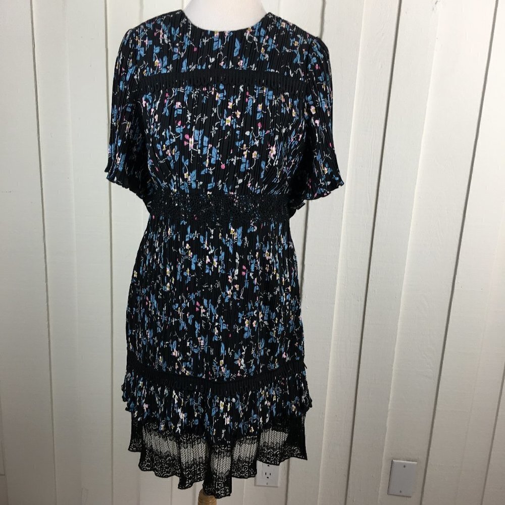 Chelsea28 Black Floral Dress Short Sleeve